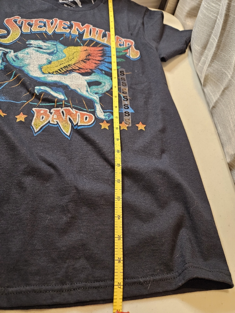 Steve Miller Band Black T-Shirt Men Small Retro Pegasus Rock Tee NEW - Picture 9 of 10